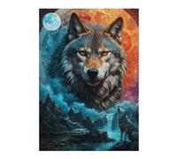 Puzzles pour Adolescents Mystical Moon Lone Wolf Jeux De Puzzle en Famille Découpe De Précision Cadeaux Uniques pour Anniversaire Et Noël