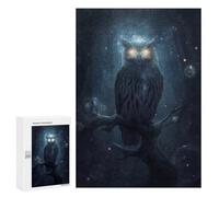 Puzzles pour Adolescents Mystical Owl Perched on Branch Puzzle Adulte - Décoration Murale - Découpe De Précision pour Les Gamers 300 PCS