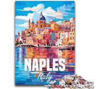 Puzzles pour Adolescents Naples, Italie, 1 000 pièces, Jeux éducatifs, décoration Murale, Cadeaux d'anniversaire et de Noël Uniques (50x75cm)