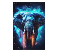 Puzzles pour Adolescents Neon Cyan Elephant Nebulae Puzzles pour Adultes, Jouets, Décoration Murale, Cadeaux Et Idées Cadeaux Uniques pour Anniversaires 75x50cm/1000pcs
