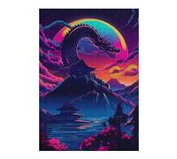 Puzzles pour Adolescents Neon Dragon Sky Puzzles pour Adolescents Jeux De Détente Décoration Parfaite, pour Toute La Famille 38x26cm/1000pcs