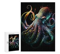 Puzzles pour Adolescents Neon Octopus Jeu De Puzzle Familial pour Adultes, Amusant Et Humoristique, Activités À Faire À La Maison, 300 PCS