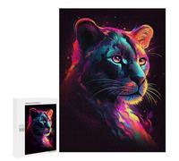 Puzzles pour Adolescents Neon Panther Portrait -2 Puzzles pour Adolescents - Décoration Murale - Cadeau Unique pour Anniversaire Et Noël
