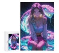 Puzzles pour Adolescents Neon Snake Girl Puzzles pour Adolescents : Améliorent La Mémoire. Chaque Pièce Est Unique - Idée Cadeau d'anniversaire Unique 300 PCS