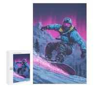 Puzzles pour Adolescents Neon Snowboarder Adventure Casse-tête pour Adolescents : Analyse Et Logique, Difficile Et Stimulant, Idéal comme Cadeau 1000 PCS