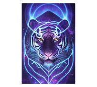 Puzzles pour Adolescents Neon Tiger Galaxy Art Puzzles pour Adolescents Jeux De Détente Décoration Parfaite, pour Toute La Famille 75x50cm/1000pcs
