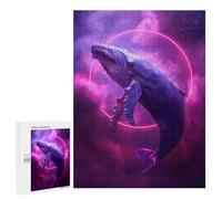 Puzzles pour Adolescents Neon Whale in The Space Puzzle Adulte - Décoration Murale - Découpe De Précision pour Les Gamers 500 PCS
