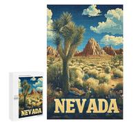 Puzzles pour Adolescents Nevada Wilderness Joshua Tree Desert Travel Poster Puzzles pour Adultes À Monter Soi-même, Décorations Murales, Idées Cadeaux pour Toute La Famille 1000 PCS