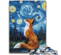 Puzzles pour Adolescents Night Sky Fox pour et à partir de 14 Ans Jeu Pratique Jeu de Noël Cadeaux 50x75cm