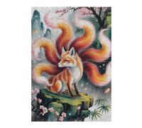 Puzzles pour Adolescents Nine-Tailed Fox in Asian Landscape Puzzles pour Adultes : des Jouets À Monter Soi-même, Amusants Et Originaux, Parfaits pour Un Anniversaire Ou Noël