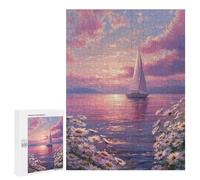 Puzzles pour Adolescents Ocean Serenity with Sailboat Casse-tête pour Adolescents : Analyse Et Logique, Difficile Et Stimulant, Idéal comme Cadeau 500 PCS