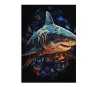 Puzzles pour Adolescents Oceanic Great White Shark Puzzle Adulte, Jeu Familial, Difficile, Cadeau d'anniversaire, Cadeaux, 38x26cm/1000pcs