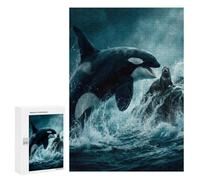 Puzzles pour Adolescents Orca and Seal in Ocean Puzzles pour Adultes À Monter Soi-même, Décorations Murales, Idées Cadeaux pour Toute La Famille 300 PCS