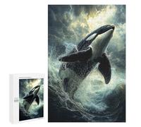 Puzzles pour Adolescents Orca Leaping Storm Puzzles pour Adultes, Jouets Anti-Stress, Difficile, Cadeau d'anniversaire, Cadeaux, 1000 PCS