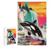 Puzzles pour Adolescents Orca Whale Killer Collage Puzzles pour Adultes, Jouets Anti-Stress, Difficile, Cadeau d'anniversaire, Cadeaux, 1000 PCS