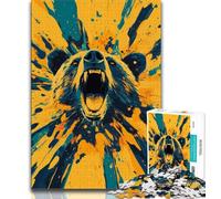 Puzzles pour Adolescents, Ours Brun Fantastique, 1 000 pièces, pour Adultes, Jouets éducatifs Anti-Stress, Cadeaux pour Amis et Famille (Taille 75x50cm)