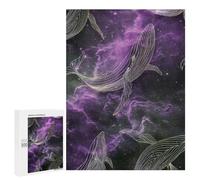 Puzzles pour Adolescents Outer Space Whales Cool Majestic Nature Galaxy Cosmic Puzzles pour Adultes, Jouets Anti-Stress, Difficile, Cadeau d'anniversaire, Cadeaux, 500 PCS