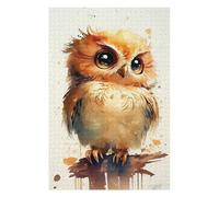 Puzzles pour Adolescents Owl Cute Watercolor Puzzles pour Adultes, Jeu De Réflexion, Décoration Intérieure, pour Toute La Famille 75x50cm/1000pcs