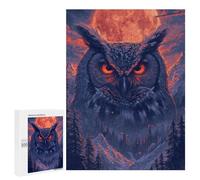 Puzzles pour Adolescents Owl Moonlit Forest Casse-tête pour Adolescents : Analyse Et Logique, Difficile Et Stimulant, Idéal comme Cadeau 500 PCS