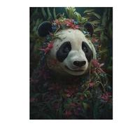Puzzles pour Adolescents Panda Flowers Plants Magic Puzzles pour Adultes, Jouet, Décoration Murale, Décoration Intérieure, Défi À Réaliser 52x38cm/1000pcs