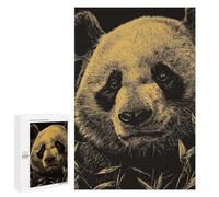 Puzzles pour Adolescents Panda Portrait in Gold and Black Puzzles pour Adolescents - Décoration Murale - Cadeau Unique pour Anniversaire Et Noël