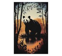 Puzzles pour Adolescents Panda Silhouette Puzzles Anti-Stress, Jouets pour Se Détendre À La Maison, Cadeaux d'anniversaire Et Cadeaux Uniques 75x50cm/1000pcs