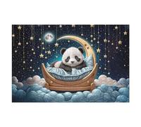 Puzzles pour Adolescents Panda Sleeping on Crescent Moon Puzzles pour Adultes : des Jouets À Monter Soi-même, Amusants Et Originaux, Parfaits pour Un Anniversaire Ou Noël