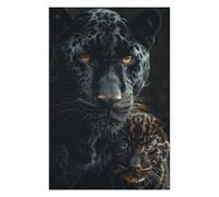 Puzzles pour Adolescents Panther Animal Family Jeu De Puzzle Casse-tête Décoration Murale Cadeaux Uniques d'anniversaire Et De Noël 75x50cm/1000pcs