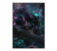 Puzzles pour Adolescents Panther in Magic Forest Puzzles pour Adultes - Jouets Anti-Stress - Décoration Parfaite - Cadeaux d'anniversaire Uniques 38x26cm/1000pcs