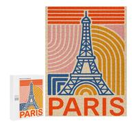 Puzzles pour Adolescents Paris Eiffel Tower Retro Art Puzzles pour Adultes À Monter Soi-même, Décorations Murales, Idées Cadeaux pour Toute La Famille 500 PCS