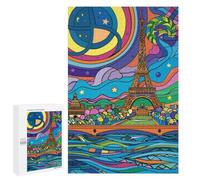 Puzzles pour Adolescents Paris Skyline Art Print Puzzle Anti-Stress pour Adolescents Chaque Pièce Est Unique - Idéal comme Cadeau pour Toute La Famille 1000 PCS