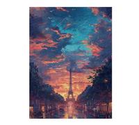 Puzzles pour Adolescents Paris Sunset Reflections Puzzles pour Adultes Jeux Familiaux Difficile Difficile Est Idéal comme Cadeau 1000pcs(52x38cm)