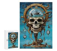 Puzzles pour Adolescents Passage of Octo Skull Time Puzzles pour Adolescents - Décoration Murale - Cadeau Unique pour Anniversaire Et Noël