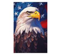 Puzzles pour Adolescents Patriotic Eagle Pixel Art Puzzles pour Adultes, Jouet, Décoration Murale, Décoration Intérieure, Défi À Réaliser 75x50cm/1000pcs