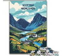 Puzzles pour Adolescents Paysage écossais, Jouets éducatifs, Anti-Stress, renforce l'amour Entre Couples 26x38cm