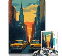 Puzzles pour Adolescents Paysage Urbain de New York Puzzles pour Adultes 1 000 pièces Jeu Familial Anti-Stress défi Difficile Cadeaux du Père Noël Secret (26x38cm)