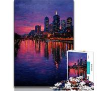 Puzzles pour Adolescents Paysage Urbain Nocturne 1 000 pièces pour Adultes Jeu Familial Anti-Stress défi Difficile Superbes Cadeaux et Jouets (38x26cm)