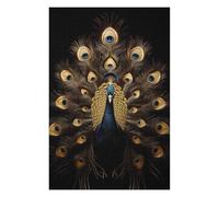 Puzzles pour Adolescents Peacock Gold Dark Puzzles pour Adultes Jeu Manuel Décoration Intérieure Est Idéal comme Cadeau 75x50cm/1000pcs