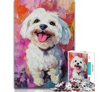 Puzzles pour Adolescents, Peinture à l'huile de Chien, 1 000 pièces, avec Affiche et fiche de Questions-réponses, pour Les Adolescents de 14 Ans et Plus, 50x75cm