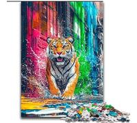 Puzzles pour Adolescents, Peinture à l'huile de Tigre, Jouets éducatifs, Anti-Stress, renforce l'amour Entre Couples (Taille 26x38cm)