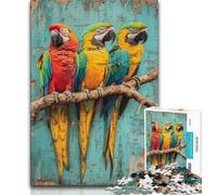 Puzzles pour Adolescents Peinture à l'huile Perroquet 1 000 pièces pour Adultes décoration Murale Artistique et idée Cadeau d'anniversaire pour Amis Bureau à Domicile (26x38cm)