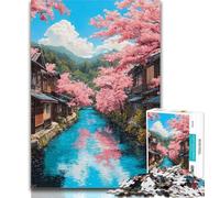 Puzzles pour Adolescents, Peinture de Paysage Japonais, Puzzles pour Adultes, 1000 pièces, Jouet éducatif intellectuel décompressant, Cadeaux du Père Noël Secret 26x38cm