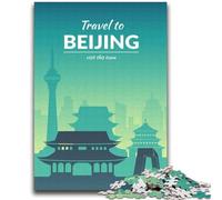 Puzzles pour Adolescents Pékin Chine Jeu Stimulant et Jeu Familial Décoration Murale Cadeaux d'anniversaire et de Noël Uniques (Taille 38x52cm)