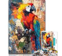 Puzzles pour Adolescents Perroquet Peinture à l'huile Puzzles 1000 pièces pour Adolescents, Décoration Murale Artistique et idée Cadeau d'anniversaire pour Amis, Bureau à Domicile 26x38cm
