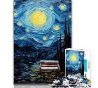 Puzzles pour Adolescents Piano sous Le Ciel Nocturne, Jouets éducatifs et Amusants à la Maison, Cadeaux d'anniversaire, Cadeaux de Voyage (38x26cm)