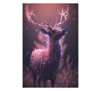 Puzzles pour Adolescents Pink Fantasy Deer Glow Puzzles pour Adultes, Jeu De Réflexion, Décoration Intérieure, pour Toute La Famille 75x50cm/1000pcs