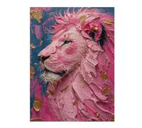 Puzzles pour Adolescents Pink Lion Abstract Painting-1 Puzzle pour Adultes, Jeu Manuel, Course De Vitesse, Cadeau d'anniversaire, Cadeaux, 1000pcs(52x38cm)