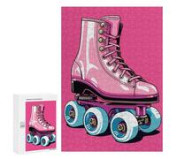 Puzzles pour Adolescents Pink Roller Skates Puzzles pour Adultes, Jouets Anti-Stress, Difficile, Cadeau d'anniversaire, Cadeaux, 300 PCS