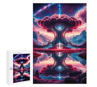 Puzzles pour Adolescents Pink Tree of Life Puzzles pour Adultes - Jeu Manuel - Niveau De Difficulté Élevé - Idée Cadeau Originale pour Un Anniversaire 1000 PCS