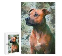 Puzzles pour Adolescents Pit Bull Portrait Puzzles pour Adultes, Jouets Anti-Stress, Difficile, Cadeau d'anniversaire, Cadeaux, 1000 PCS